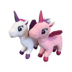 Unicorns Plush Fancy Toys Plush Lot Of 2 Little Jupiter Pink White Purple